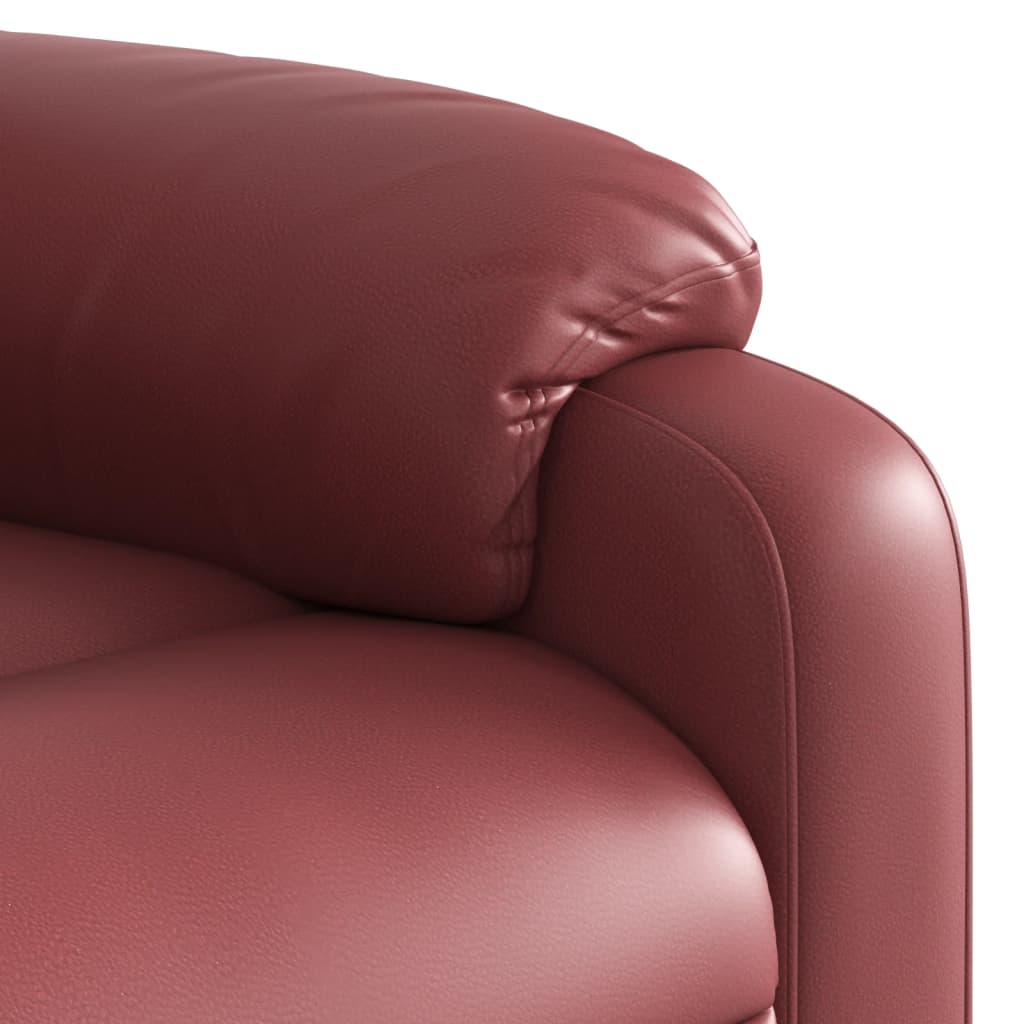 Fauteuil de massage simili cuir rouge vin