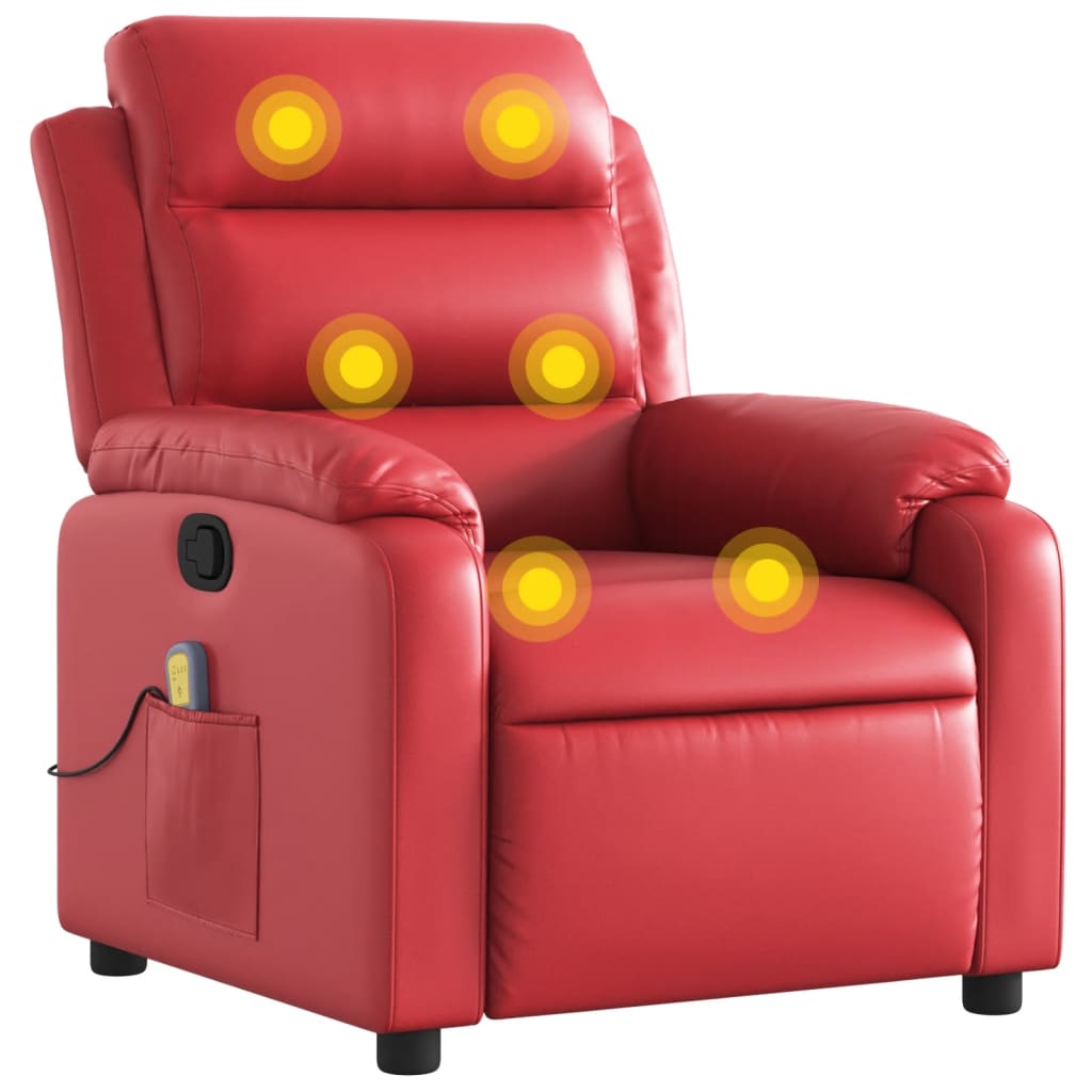 Fauteuil de massage simili cuir rouge
