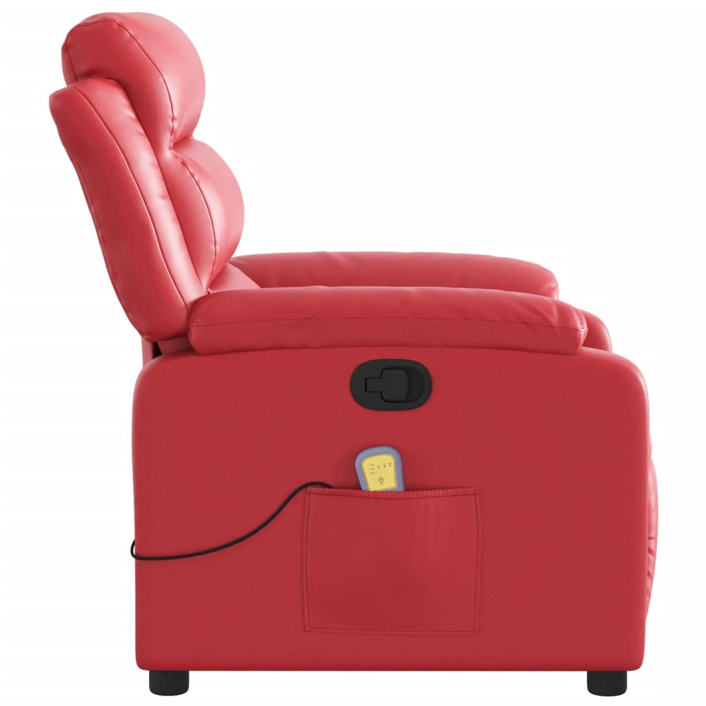 Fauteuil de massage simili cuir rouge