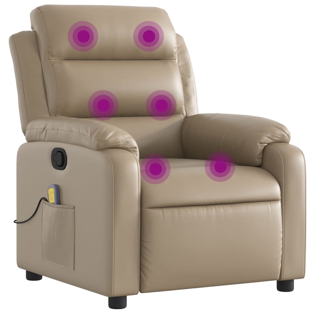 Fauteuil de massage simili cuir marron cappuccino