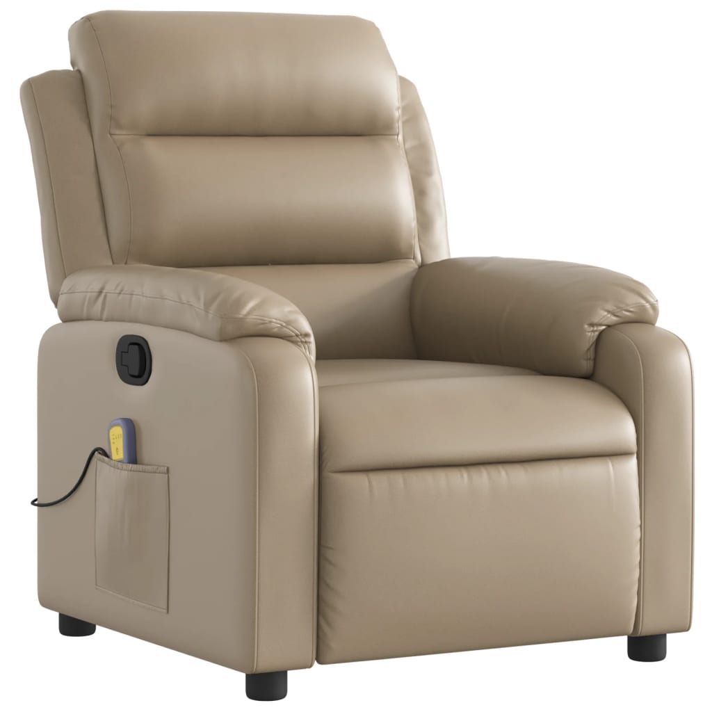 Fauteuil de massage simili cuir marron cappuccino