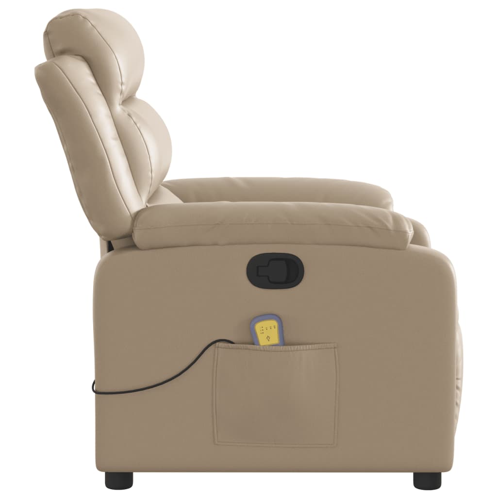 Fauteuil de massage simili cuir marron cappuccino