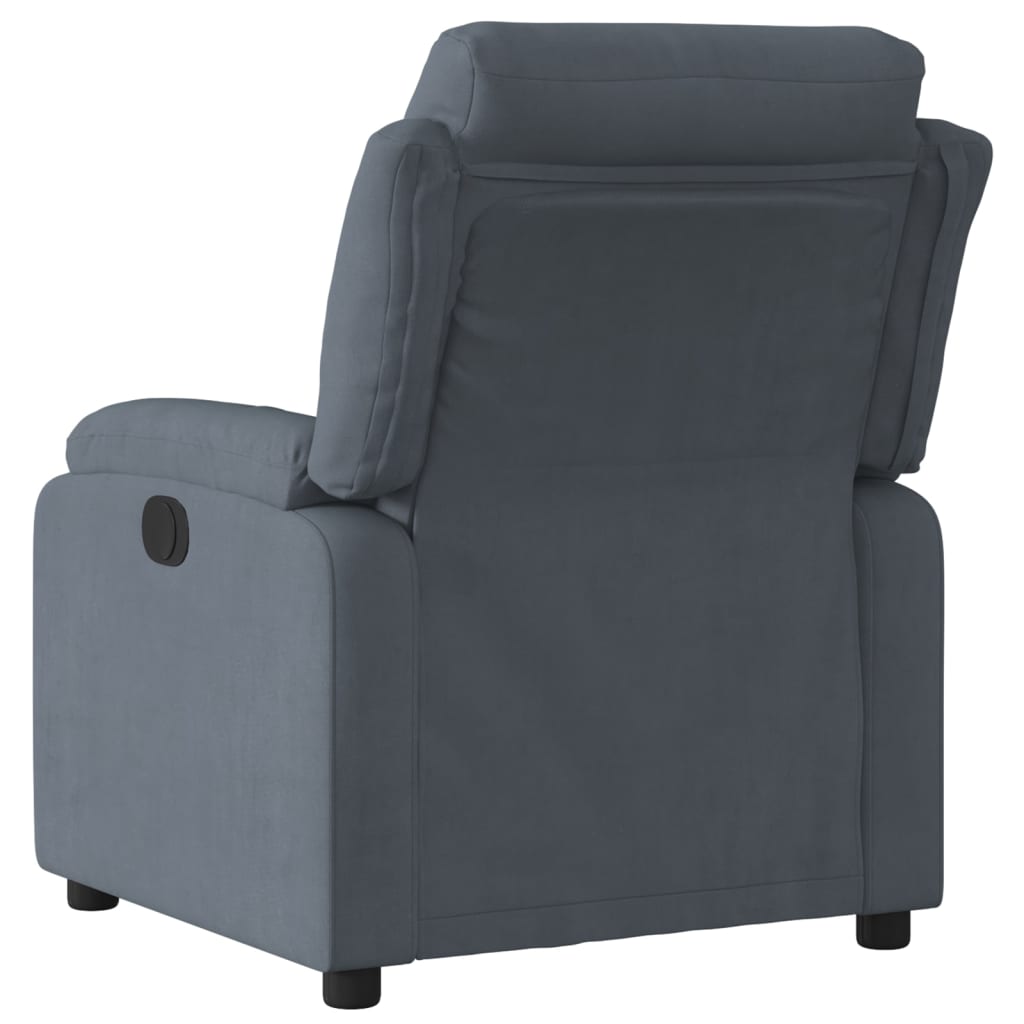 Fauteuil relax en velours gris foncé