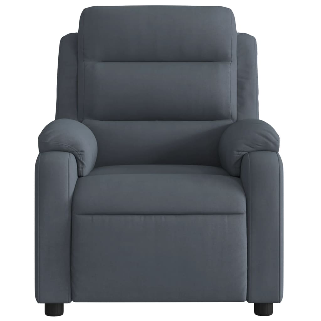 Fauteuil relax en velours gris foncé
