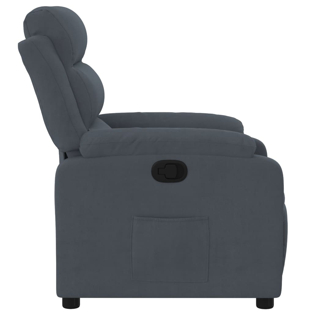 Fauteuil relax en velours gris foncé