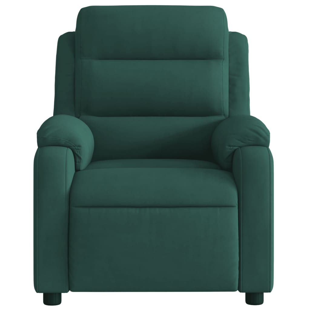 Fauteuil relax en velours vert foncé