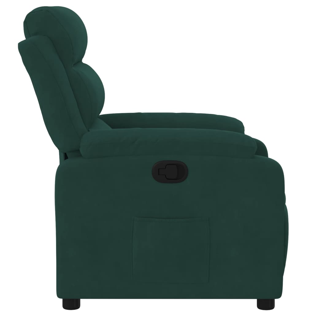 Fauteuil relax en velours vert foncé