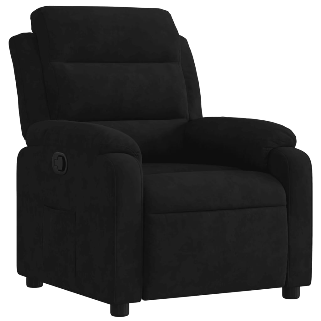 Fauteuil inclinable en velours noir
