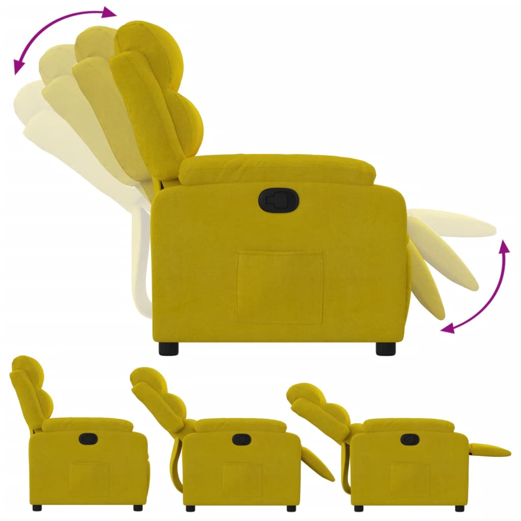 Fauteuil de relaxation velours jaune
