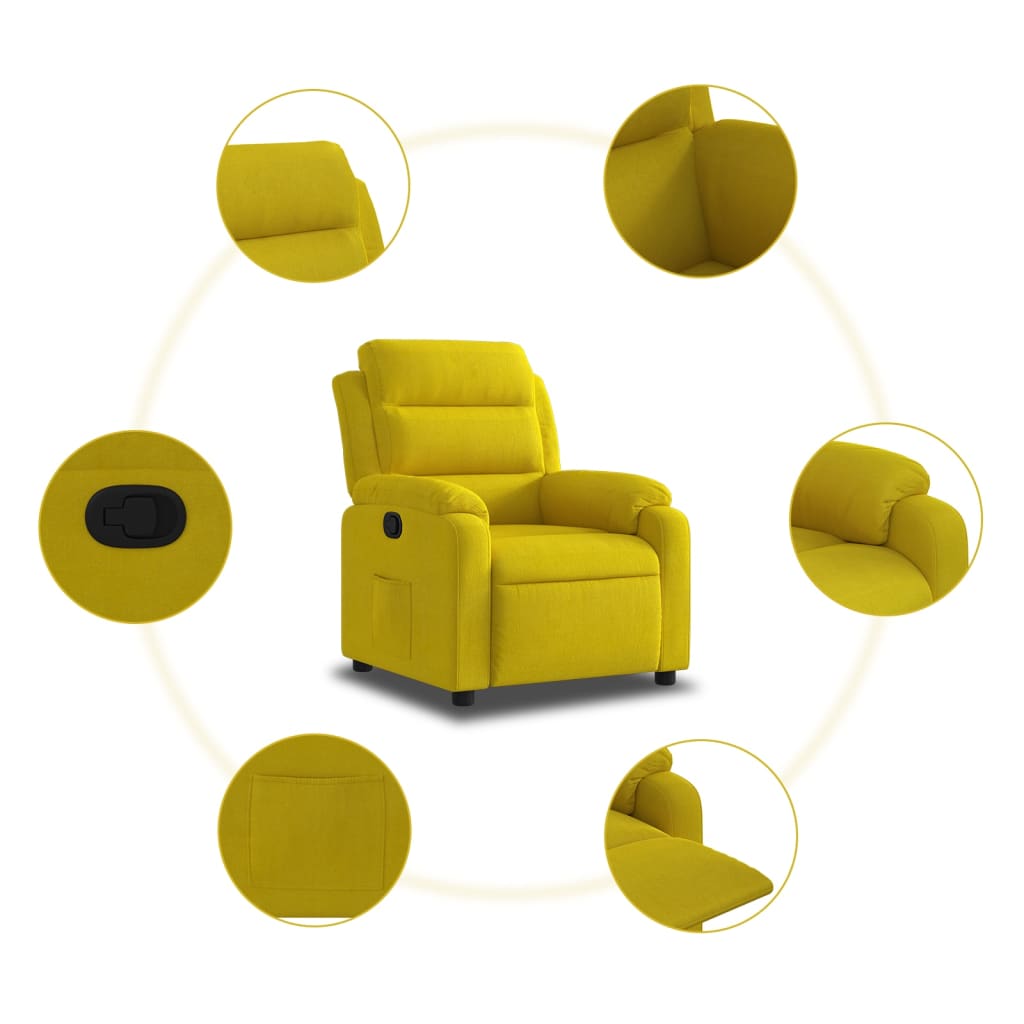 Fauteuil de relaxation velours jaune