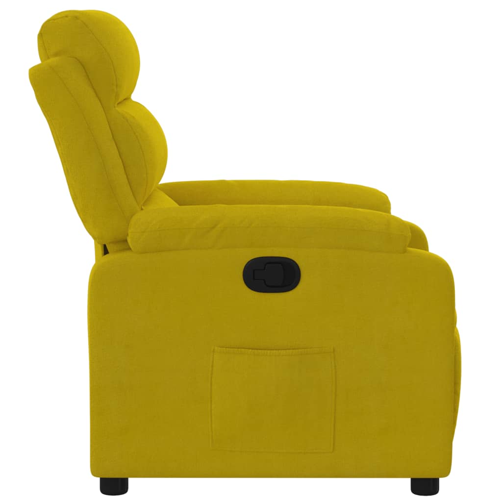 Fauteuil de relaxation velours jaune