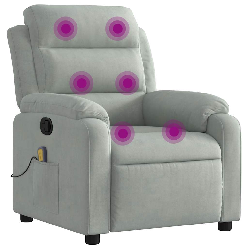 Fauteuil de massage velours gris clair