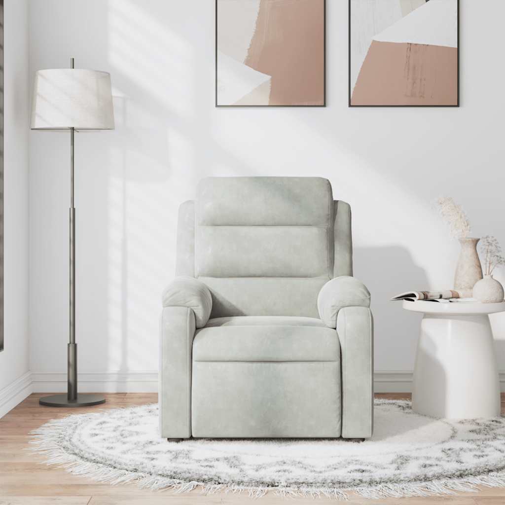 Fauteuil de massage velours gris clair