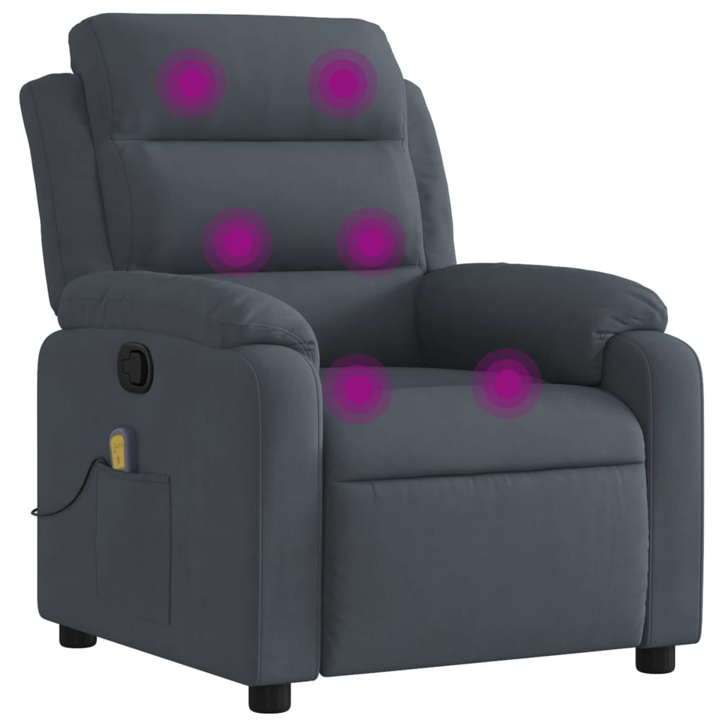 Massage chair dark grey velvet