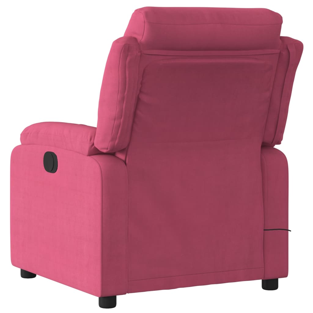 Fauteuil de massage velours rouge vin
