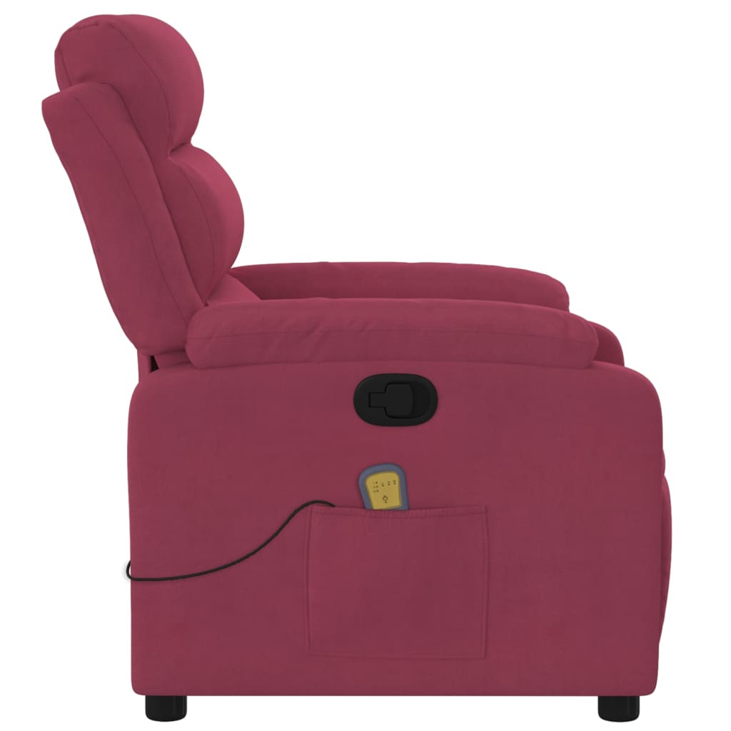 Fauteuil de massage velours rouge vin