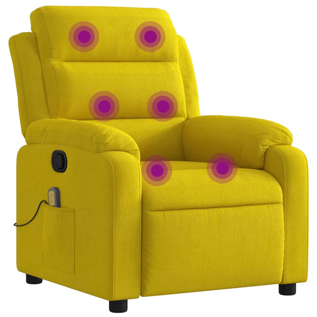 Fauteuil de massage en velours jaune
