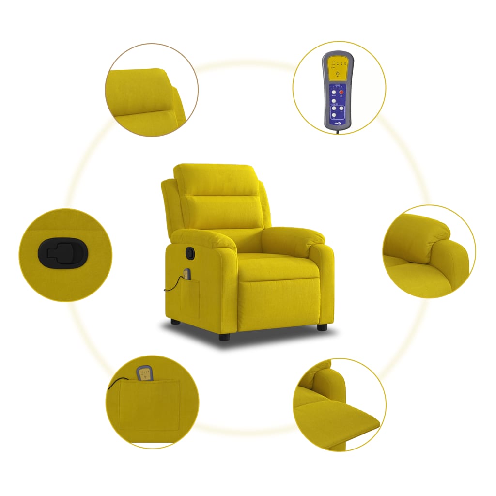 Fauteuil de massage en velours jaune
