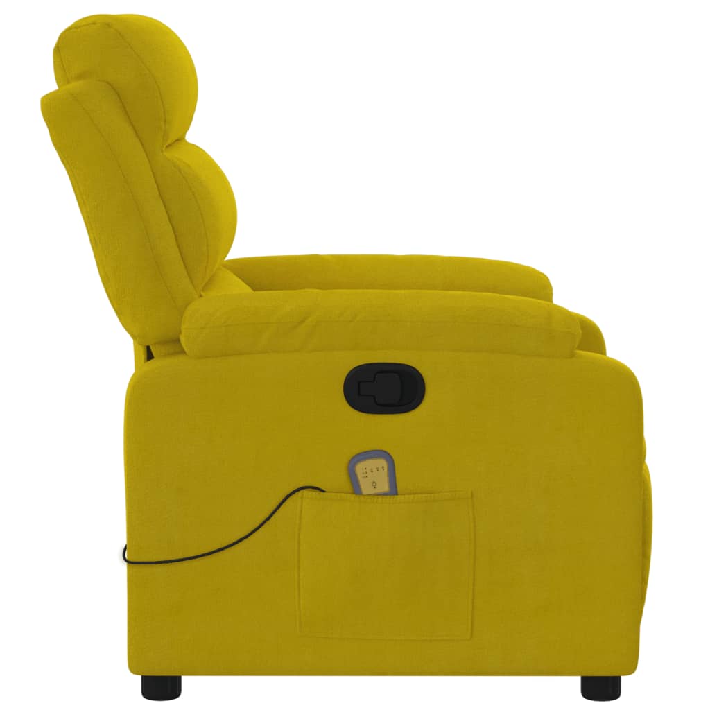 Fauteuil de massage en velours jaune
