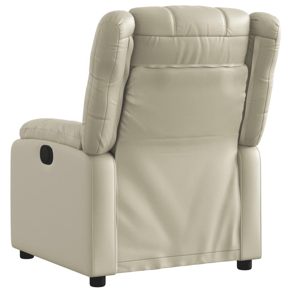 Fauteuil de relaxation simili cuir crème