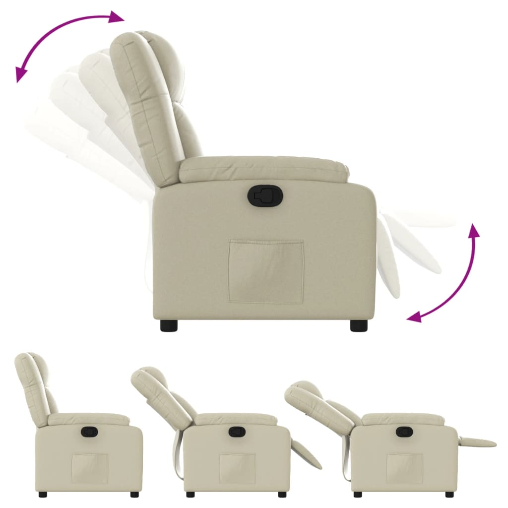Fauteuil de relaxation simili cuir crème