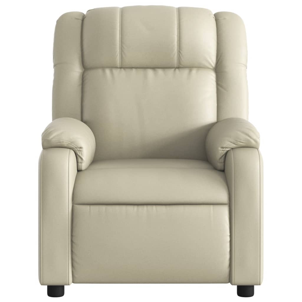 Fauteuil de relaxation simili cuir crème