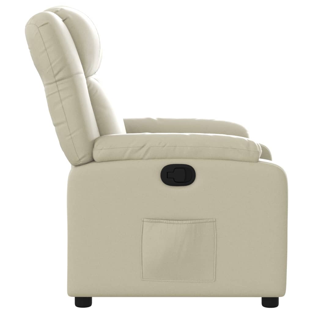 Fauteuil de relaxation simili cuir crème