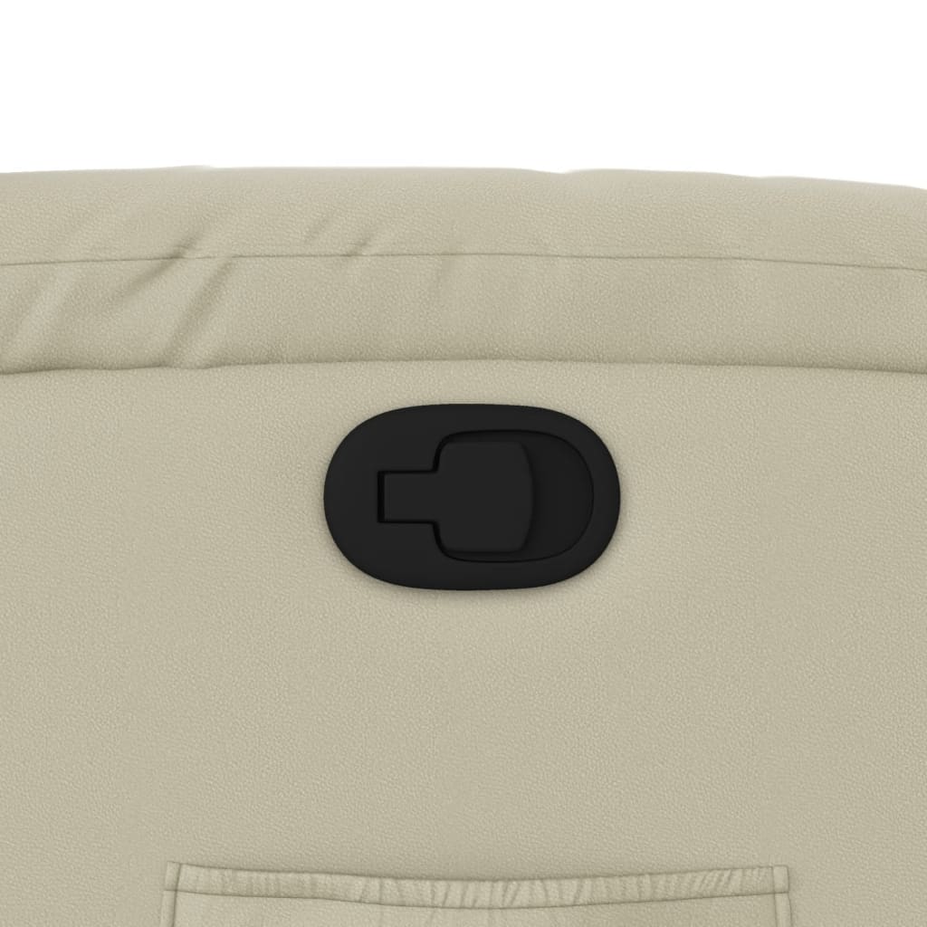 Fauteuil de relaxation simili cuir crème