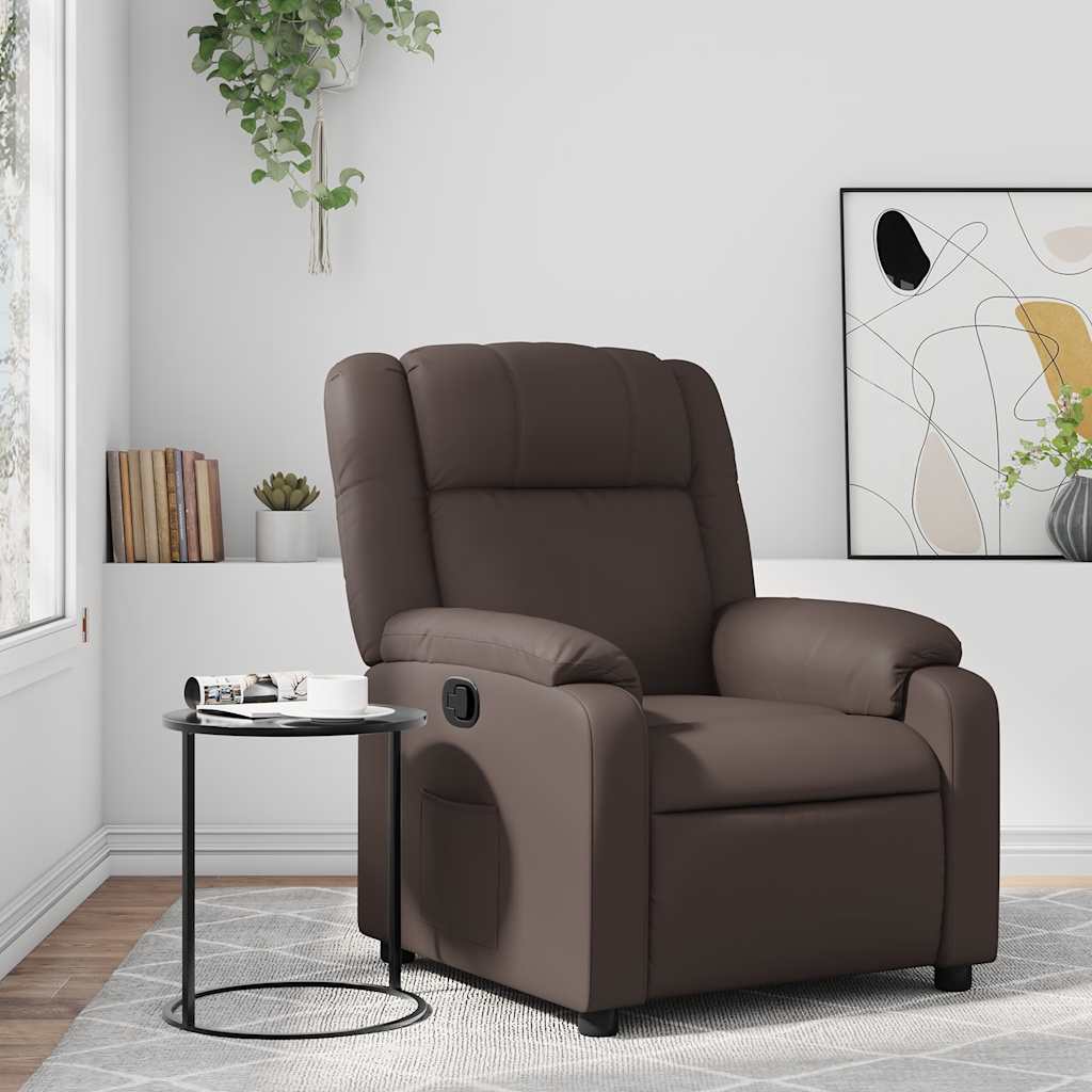 Relaxsessel Braun Kunstleder