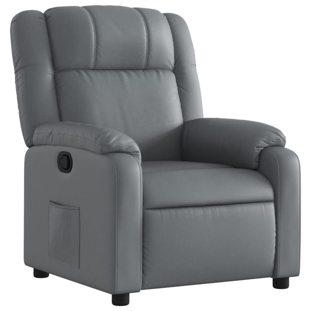 Fauteuil de relaxation simili cuir gris