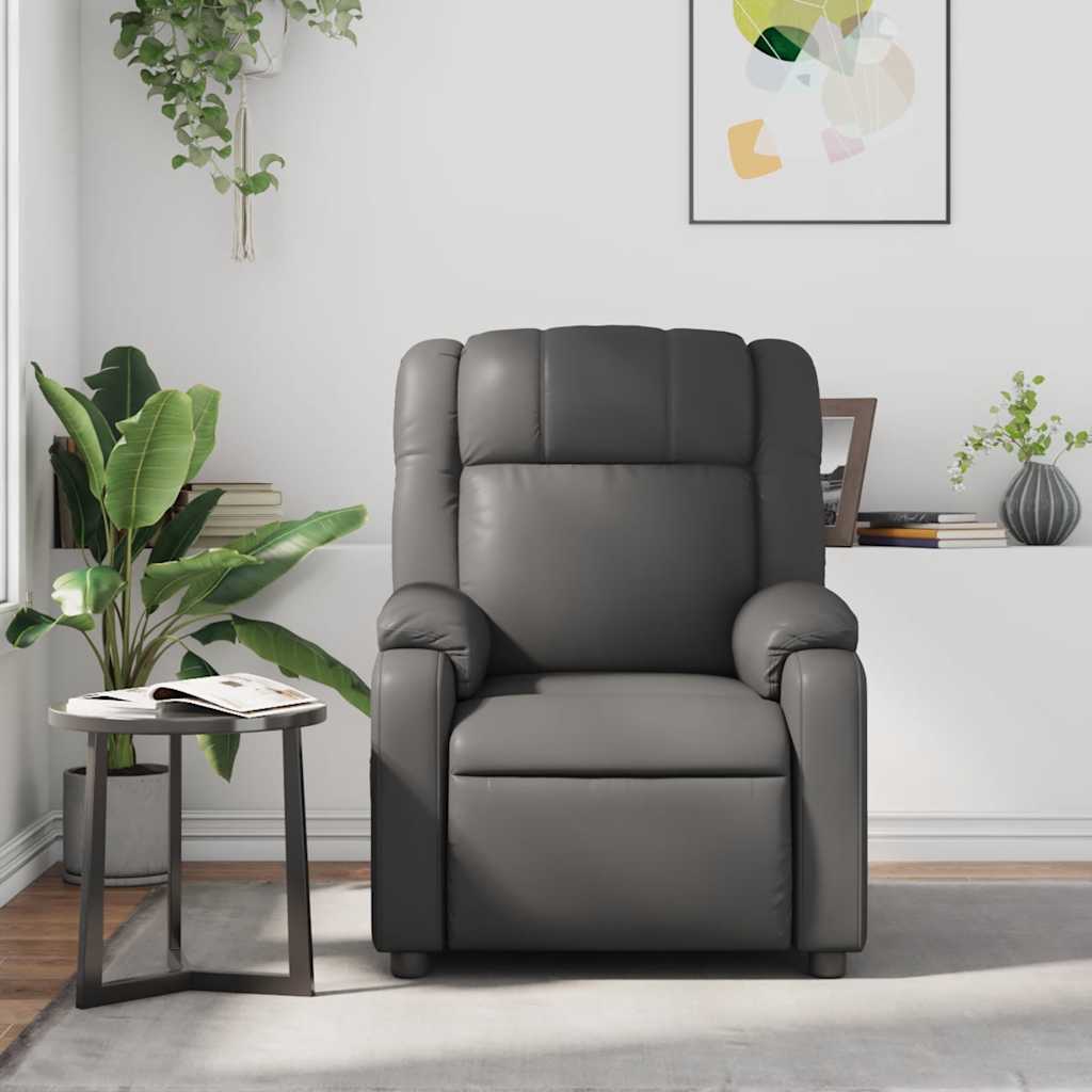 Fauteuil de massage simili cuir gris