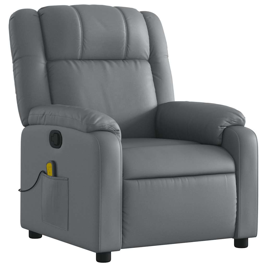 Fauteuil de massage simili cuir gris