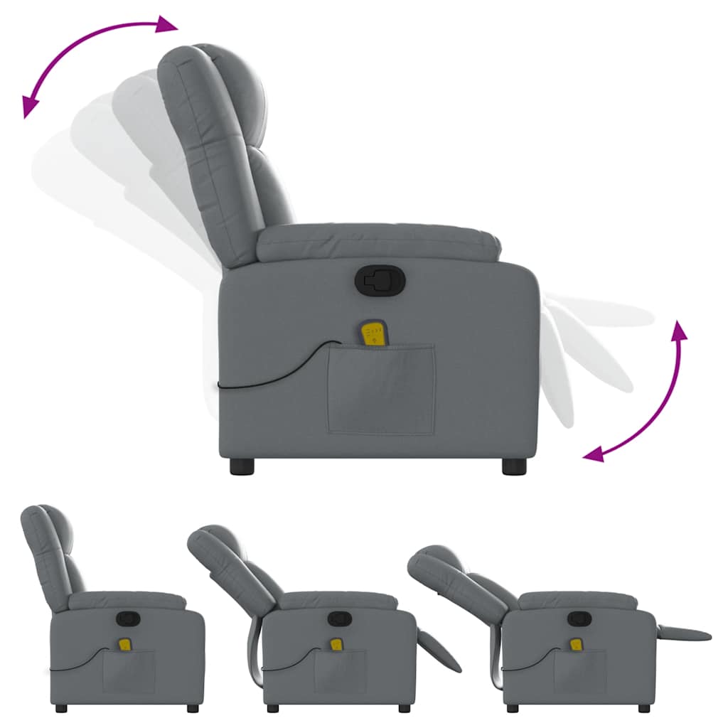 Fauteuil de massage simili cuir gris