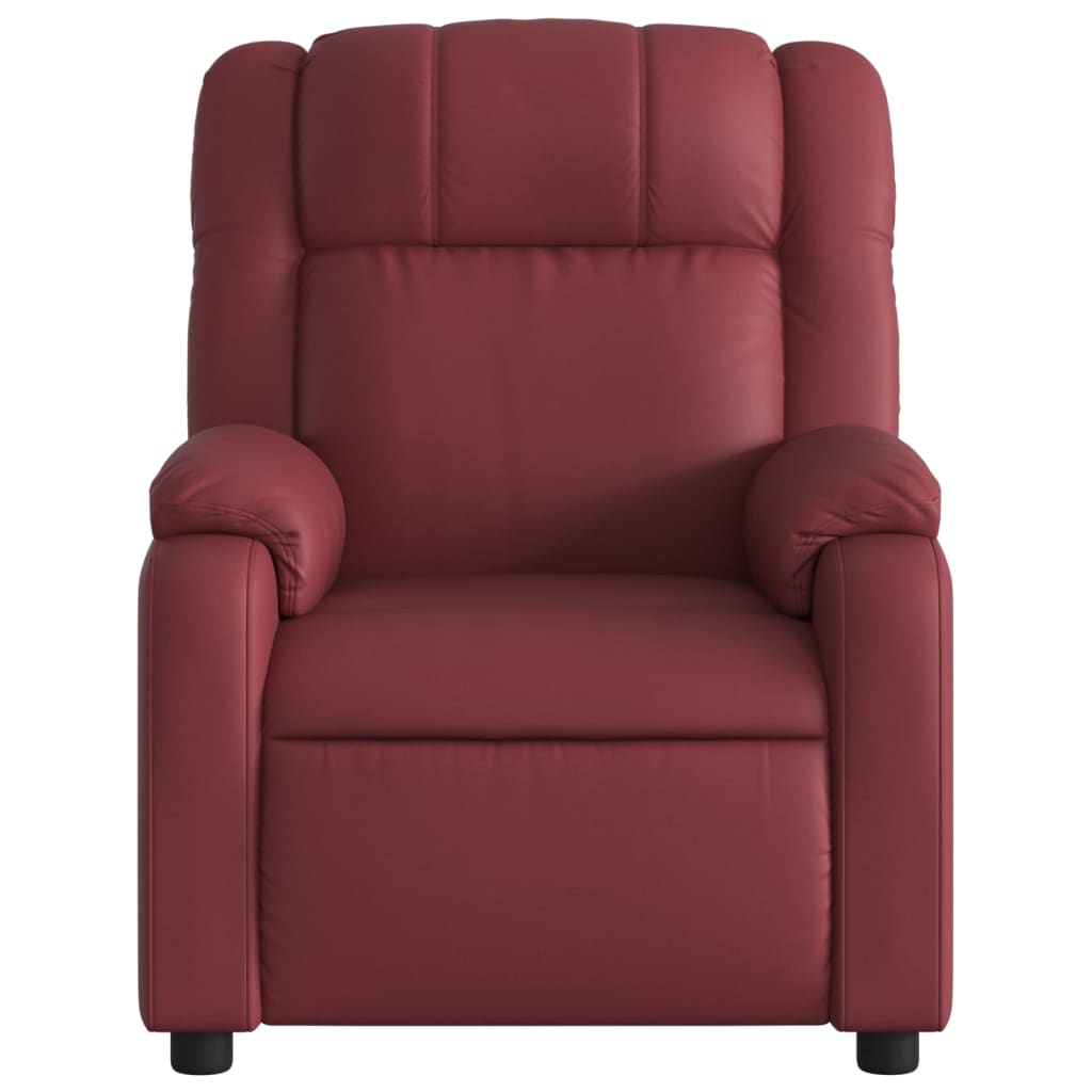 Fauteuil de massage simili cuir rouge vin
