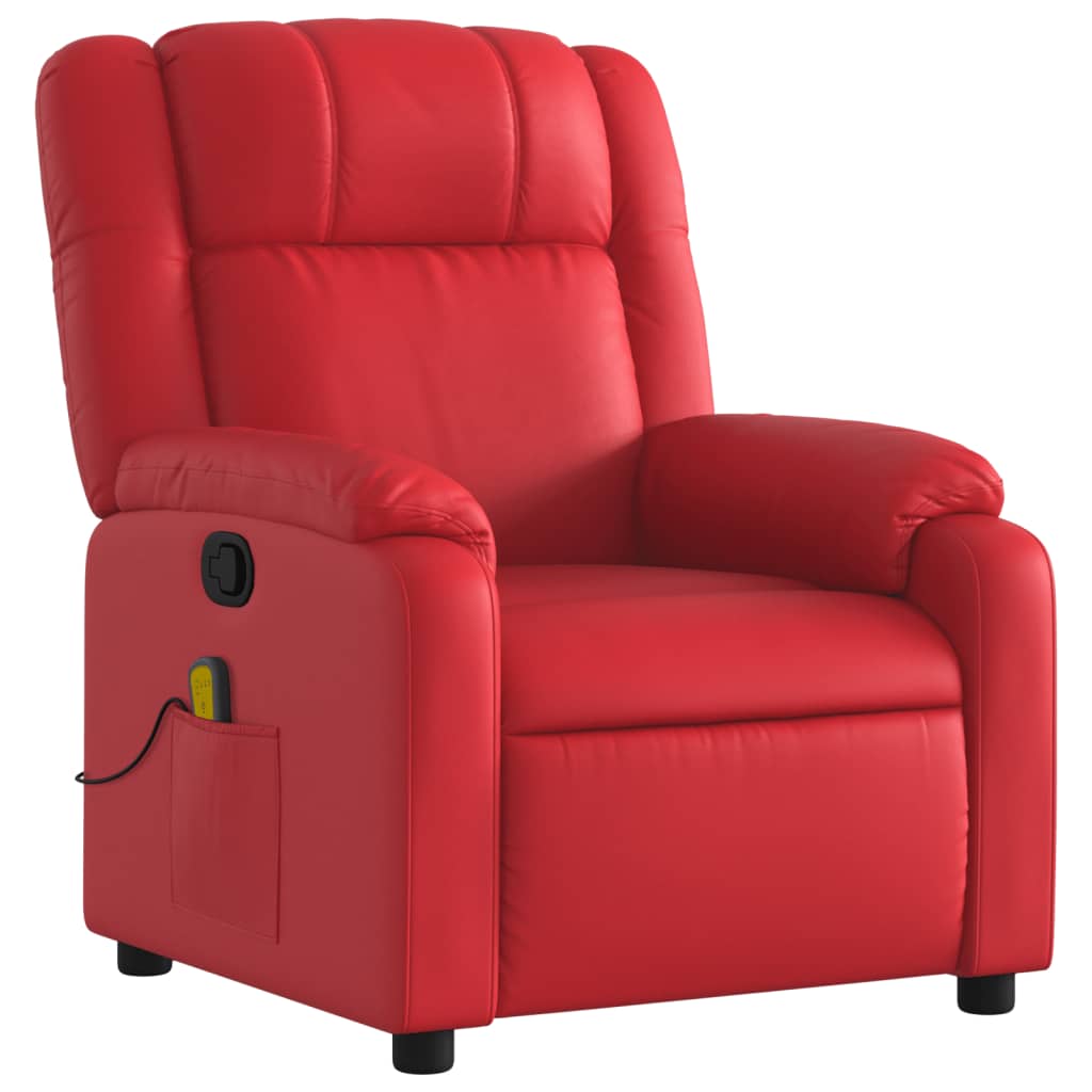 Fauteuil de massage simili cuir rouge