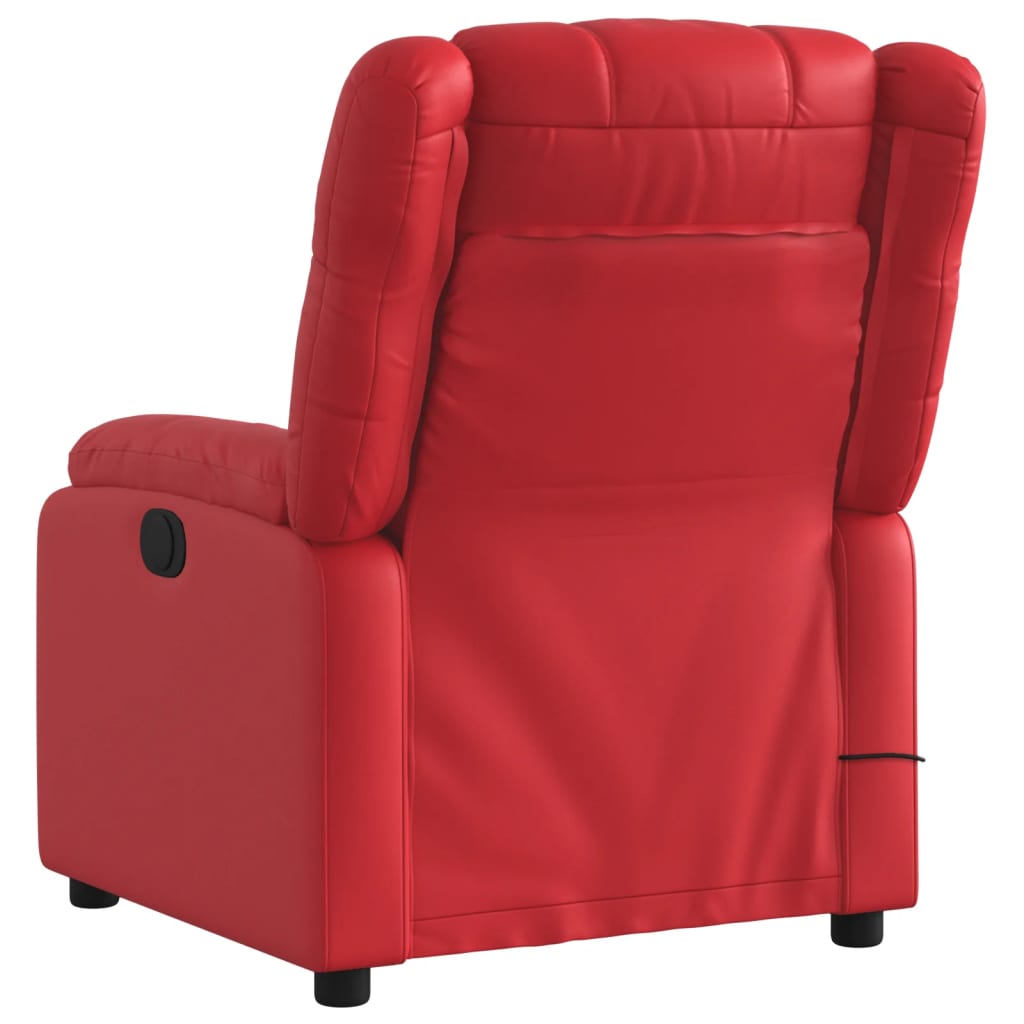 Fauteuil de massage simili cuir rouge
