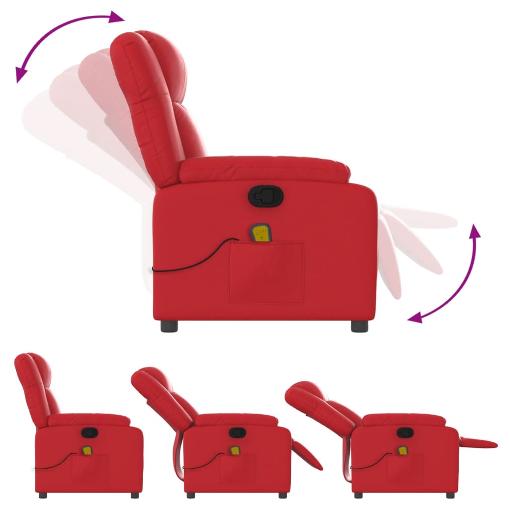 Fauteuil de massage simili cuir rouge
