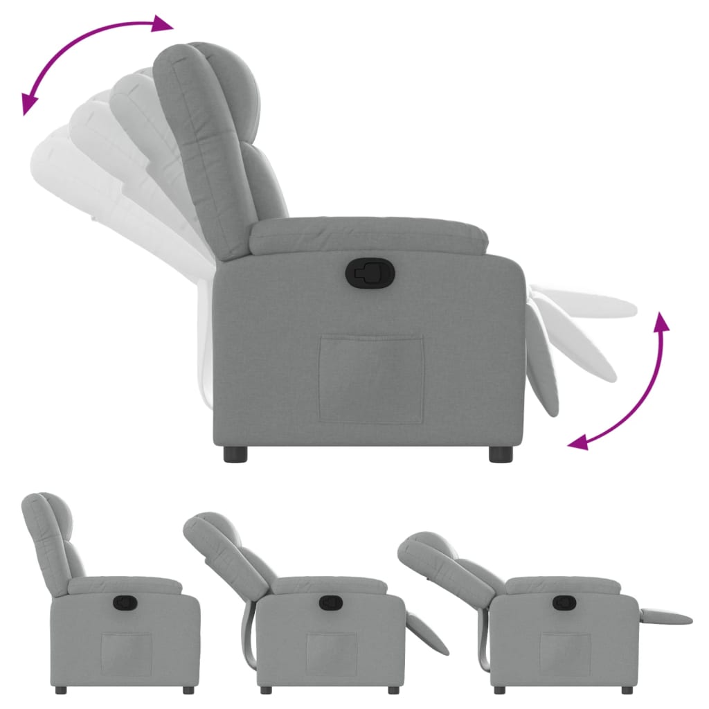 Fauteuil de relaxation tissu gris clair