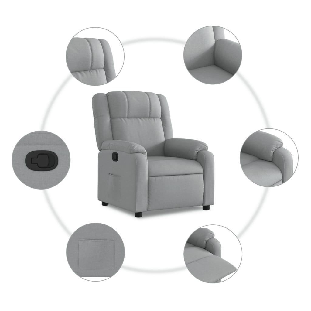 Fauteuil de relaxation tissu gris clair