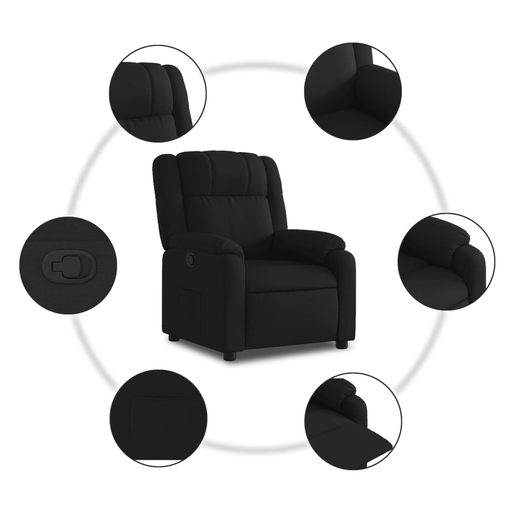 Fauteuil de relaxation tissu noir