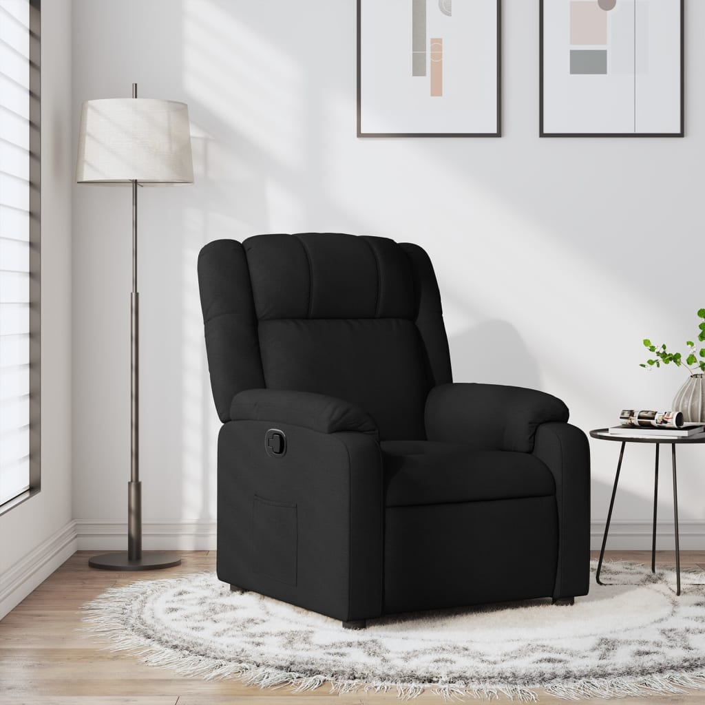 Fauteuil de relaxation tissu noir