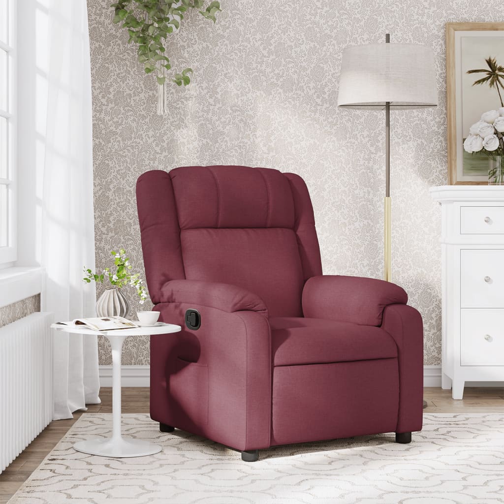 Fauteuil de relaxation tissu rouge vin