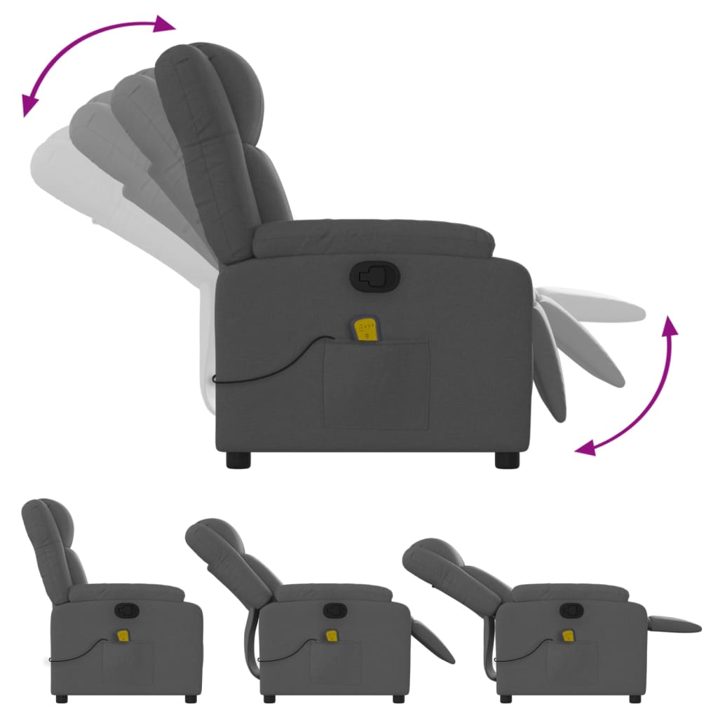 Massage Chair Dark Gray Fabric