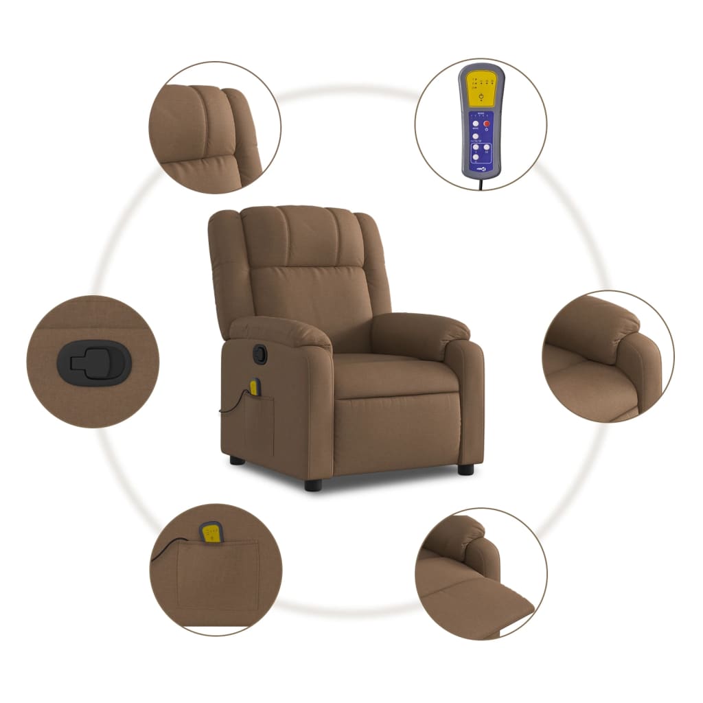 Fauteuil de massage tissu marron