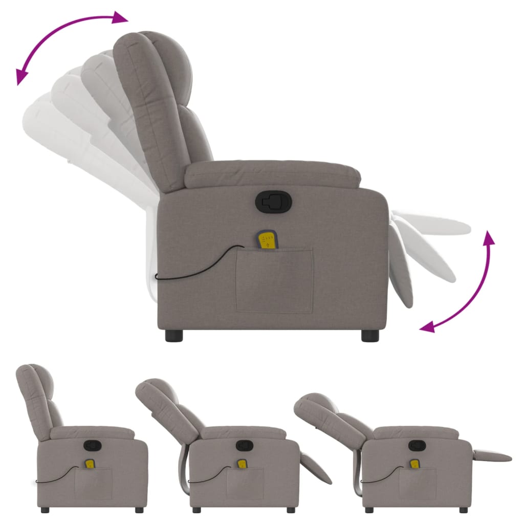 Fauteuil de massage tissu taupe
