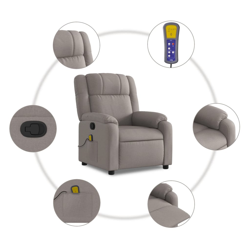 Fauteuil de massage tissu taupe