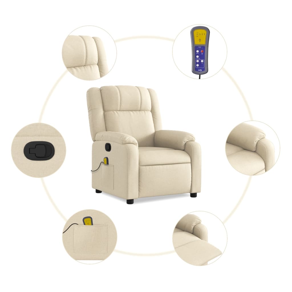 Fauteuil de massage tissu crème