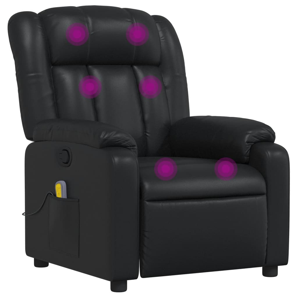 Massage Chair Black Faux Leather