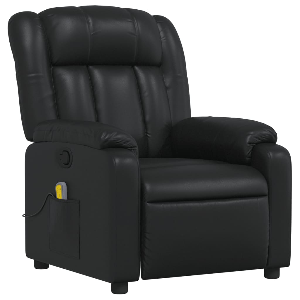 Massage Chair Black Faux Leather
