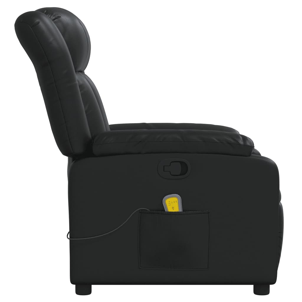 Massage Chair Black Faux Leather
